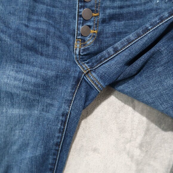 Cabi Jeans Womens 2 Blue Button Fly Straight Distressed Boho Chic Retro Preppy - Picture 8 of 16